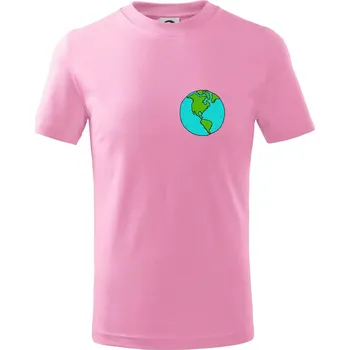 Chlapecké tričko Planeta na prsu - Amerika - Tričko dětské bavlněné - 122 cm/6 let ( Růžová )