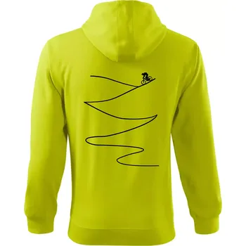Pánská móda Cyklo sjezd z kopce - Mikina s kapucí na zip trendy zipper - XL ( Limetková )