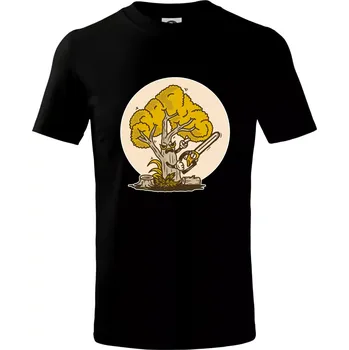 Chlapecké tričko Strom dřevorubec - Tričko dětské bavlněné - 98 cm / 2 roky ( Černá )