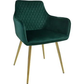 Křeslo Křeslo Dankor Design Lizbona, samet, zeleň, nohy zlatý chrom