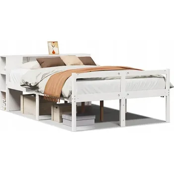 Postel Dřevěná manželská postel VidaXL 150x200 bílá