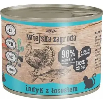 Krmivo pro kočku Wiejska Zagroda mokré krmivo pro kočky Krůta s Lososem 200g