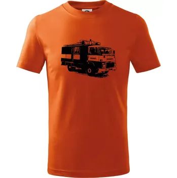 Chlapecké tričko Hasičské auto Hasiči - Tričko dětské bavlněné - 98 cm / 2 roky ( Oranžová )