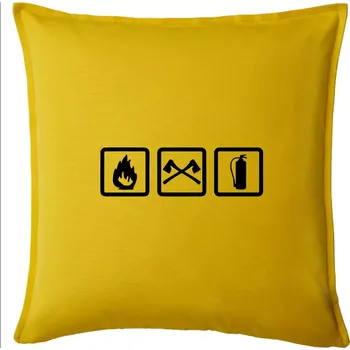 Polštář Hasiči 3 loga - Polštář 50x50 - 50x50 - Pouze potah ( Žlutá )