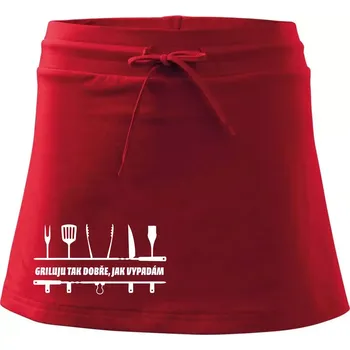 Dámská sukně Griluju tak dobře, jak vypadám - Sportovní sukně - two in one - M ( Červená )