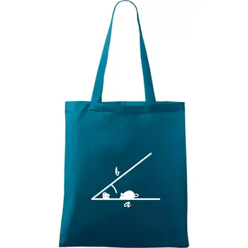 Matematická myš - Taška bavlněná - 42 x 38 cm ( Petrolejová )