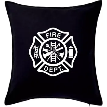 Polštář Fire dept. logo - Polštář 50x50 - 50x50 - Pouze potah ( Černá )