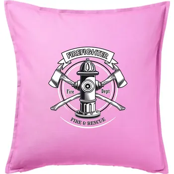 Polštář Firefighter logo Fire and rescue - Polštář 50x50 - 50x50 - Pouze potah ( Růžová )