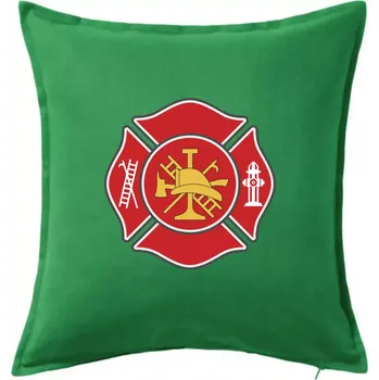 Polštář Fire department logo červené - Polštář 50x50 - 50x50 - Pouze potah ( Středně zelená )