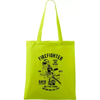 Firefighter Dept - Taška bavlněná - 42 x 38 cm ( Limetková )