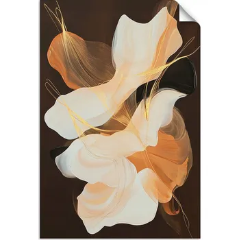 Obraz PLAKÁT do LOŽNICE OBÝVACÍHO POKOJE Abstrakce Tvary Skvrny Oranžová 100x150