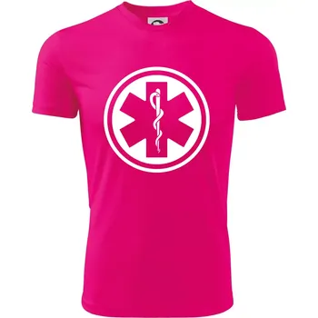 Chlapecké tričko Rescue logo samostatné kulaté - Dětské triko sportovní (dresovina) - 134 cm/8 let ( Neon Pink )
