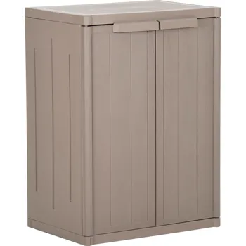 Zahradní úložný box vidaXL Zahradní úložná skříň hnědá 65 x 45 x 88 cm PP vzhled dřeva