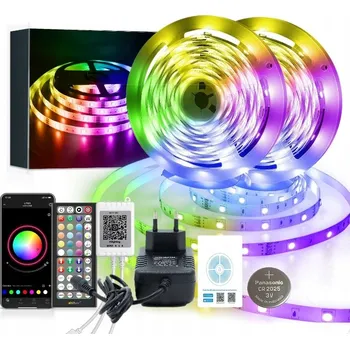 LED páska LED pásek 12M RGB 5050 DÁLKOVÝ OVLADAČ APLIKACE Bluetooth HUDBA SADA 12V 30LED/m