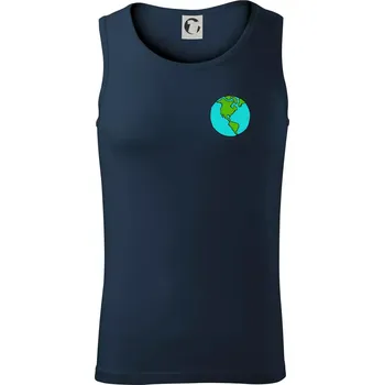 Planeta na prsu - Amerika - Tílko pánské Core - XL ( Námořní modrá (velmi tmavá - téměř černá) )