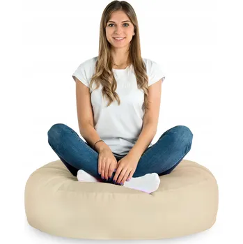 Taburet PLYŠOVÝ polštář na sezení do křesla PARI PERLOVÝ