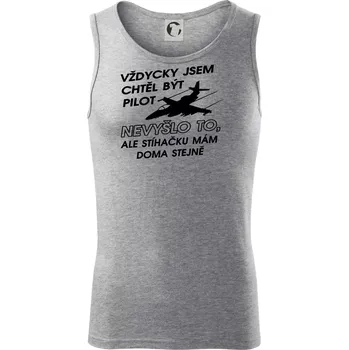 Chtěl jsem být pilot stíhačku mám doma - Tílko pánské Core - 2XL ( Tmavě šedý melír )