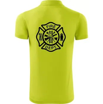 Pánská košile Fire dept. logo - Polokošile Victory sportovní (dresovina) - M ( Limetková )