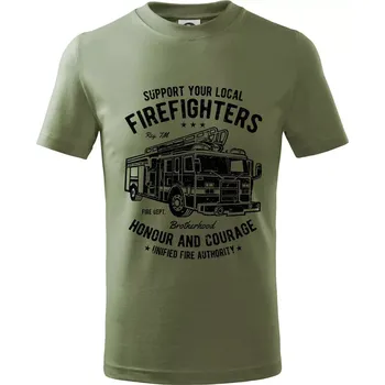 Fire Fighters Truck - Tričko dětské bavlněné - 122 cm/6 let ( Khaki )