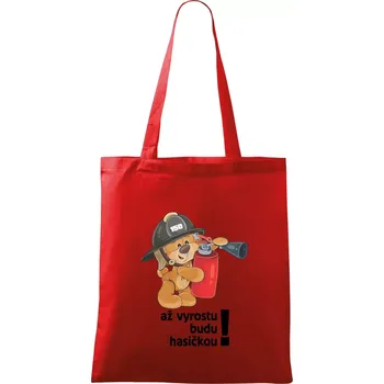Až vyrostu budu hasičkou - Taška bavlněná - 42 x 38 cm ( Červená )