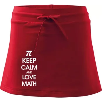 Dámská sukně Keep calm and love math - Sportovní sukně - two in one - XS ( Červená )