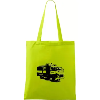 Hasičské auto Hasiči - Taška bavlněná - 42 x 38 cm ( Limetková )
