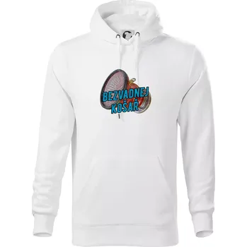 Pánská mikina Bezvadnej košař - Mikina pánská Cape s kapucí - L ( Bílá )