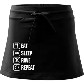 Dámská sukně Eat sleep rave repeat - Sportovní sukně - two in one - M ( Černá )