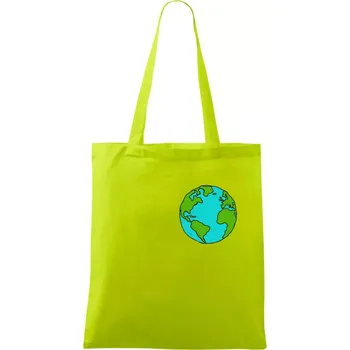 Planeta na prsu - Amerika a Afrika - Taška bavlněná - 42 x 38 cm ( Limetková )