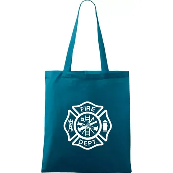 Fire dept. logo - Taška bavlněná - 42 x 38 cm ( Petrolejová )