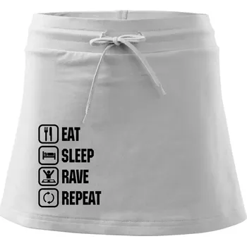 Dámská sukně Eat sleep rave repeat - Sportovní sukně - two in one - L ( Bílá )