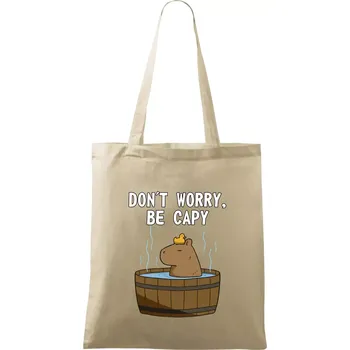 Nákupní taška Don't worry be capy - Taška bavlněná - 42 x 38 cm ( Naturální )