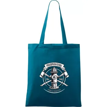 Firefighter logo Fire and rescue - Taška bavlněná - 42 x 38 cm ( Petrolejová )