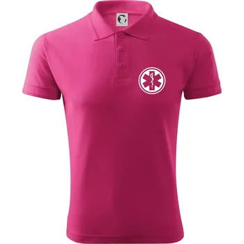 Pánská košile Rescue logo samostatné kulaté - Polokošile pánská Pique Polo 203 - 3XL ( Purpurová )