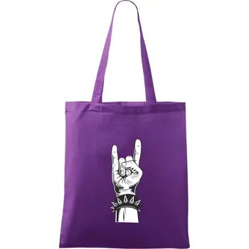 Rock ruka s náramkem - Taška bavlněná - 42 x 38 cm ( Fialová )