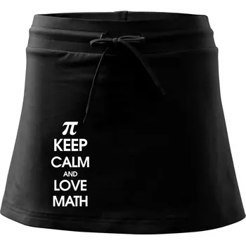 Dámská sukně Keep calm and love math - Sportovní sukně - two in one - L ( Černá )