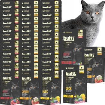 Krmivo pro kočku Bulti superfoods vlhké krmivo pro kočky, sada 30 ks – hovězí, kuřecí, kachní