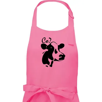 Kuchyňská zástěra Zmatená kráva - Dámská zástěra na vaření - Univerzální velikost ( Růžová )