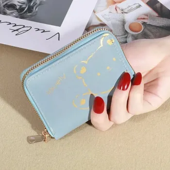 Peněženka Dámská mini peněženka se zipem a třásní | malá peněženka, peněženka dámská - Modrý