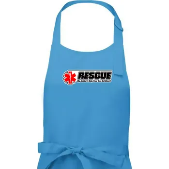 Kuchyňská zástěra Rescue My Job Is To Help Your Ass Not Kiss It - Pánská zástěra na vaření - Univerzální velikost ( Světlý tyrkys )