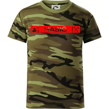 Chlapecké oblečení Hasiči přední znak - Dětské maskáčové triko - 146 cm/10 let ( Zelený maskáč )