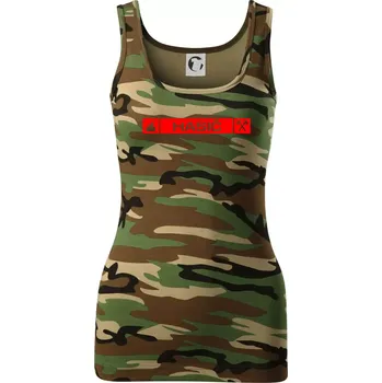 Dámské tričko Hasiči přední znak - Dámské Maskáčové tílko - S ( Hnědý maskáč )