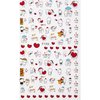 samolepka Samolepky na nehty samolepicí valentýnské F106