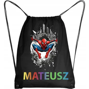 Školní Vak / Batoh na Tělocvik do Školky Školy Spiderman + JMÉNO 29