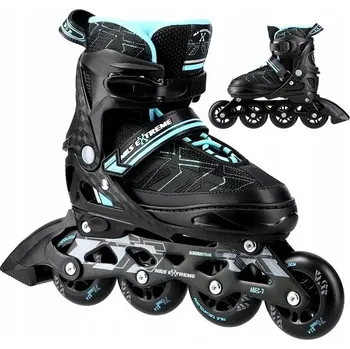 Kolečkové brusle Kolečkové Brusle s regulací kaučuku 39-42 pro chlapce Brusle 2v1 Černo-modré