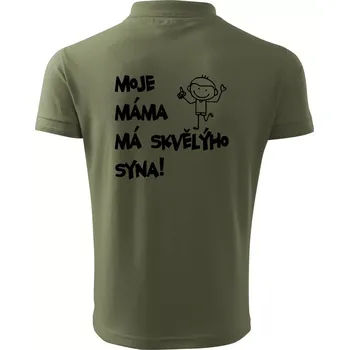 Pánská košile Moje máma má skvělýho syna - Polokošile pánská Pique Polo 203 - 2XL ( Khaki )