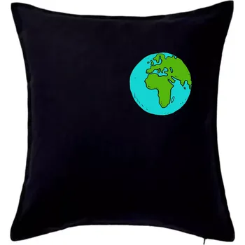 Polštář Planeta na prsu - Afrika a Evropa - Polštář 50x50 - 50x50 - Pouze potah ( Černá )