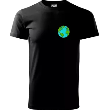 Pánské tričko Planeta na prsu - Amerika a Afrika - Triko extra velké (5-8XL) - 7XL ( Černá )