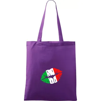 Itálie kiss - Taška bavlněná - 42 x 38 cm ( Fialová )