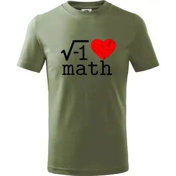 I love math - Tričko dětské bavlněné - 146 cm/10 let ( Khaki )
